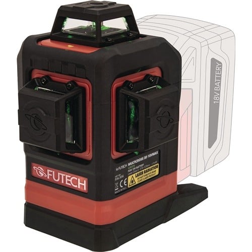 FUTECH Multilinienlaser Multicross 3D ± 4Grad ± 0,2 mm/m 120m Laserklasse 2 Laser grün