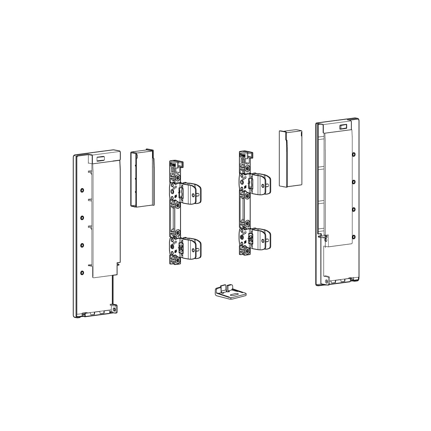 HETTICH AvanTech YOU Set Verbinder für gestaltbare Innenfront, Systemhöhe 187, Für Zarge mit Illumination, 9327221