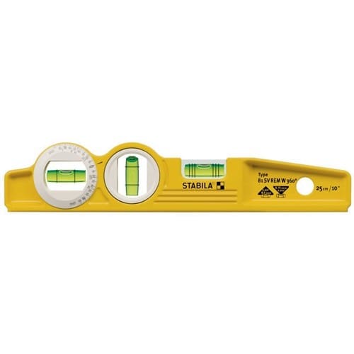 STABILA Torpedowasserwaage 81 SV REM W360 25cm Alu.gelb ± 0,5mm/m m.Gürteltasche STABILA