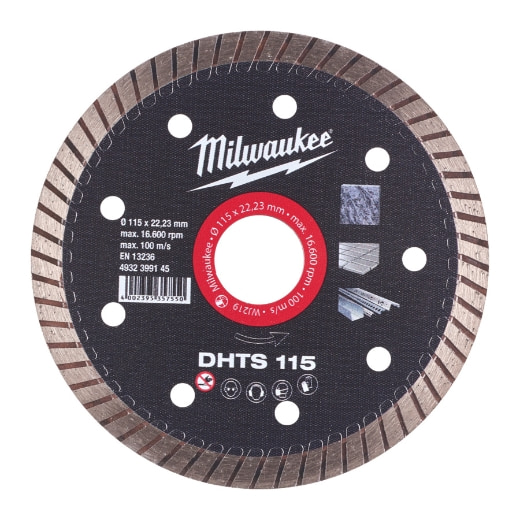 MILWAUKEE Hart, dünn, geschlossen Diamanttrennscheibe DHTS 115 mm
