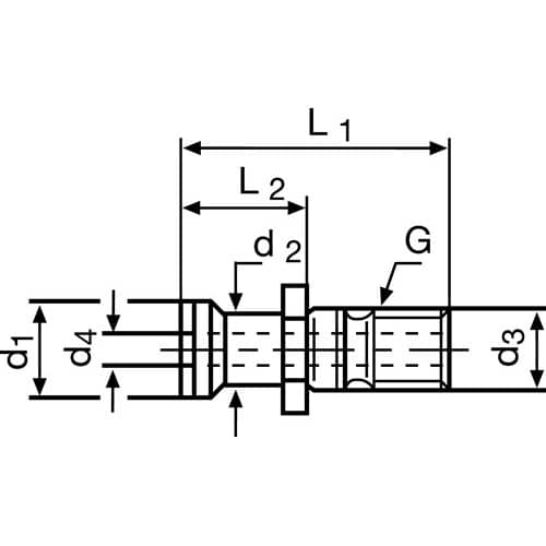 TECWERK Anzugsbolzen ISO 7388/IIB SK40 m.Bohr.TECWERK