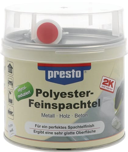 PRESTO 2K-Feinspachtel weiß,Härter rot 1000g Dose PRESTO