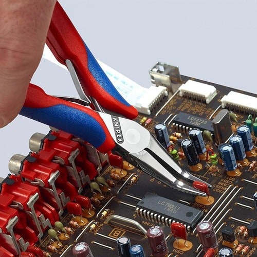 KNIPEX Elektronik-Greifzange Gesamt-L.145mm flachrunde Backen Form 8 Mehrkomp.-Hüllen
