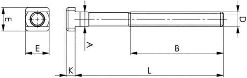 AMF T-Nutenschraube DIN 787 T-Nut 20mm M20 L.125mm Güte 8.8 m.Mutter u.Scheibe AMF