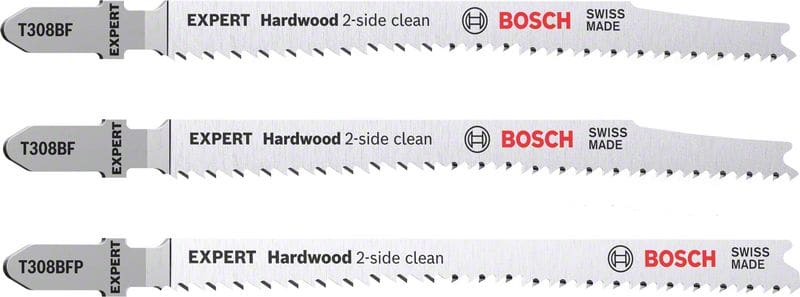 BOSCH EXPERT ‘Hardwood 2-side clean‘ Stichsägeblatt-Set, 2-tlg., T308BF/BFP. Für Stichsägen