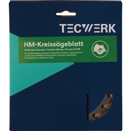 TECWERK Handkreissägeblatt AD 190mm Z.36 WZ Schnitt-B.2,6mm TECWERK