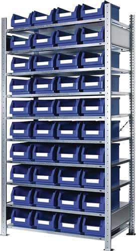 KAPPES Steckregal H2000xB1000xT400mm Grundregal 10 Stahl-Bd.40xGr.4 blau KAPPES