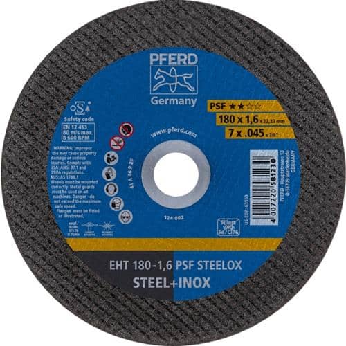 PFERD TOOLS Trennscheibe PSF STEELOX D180x1,6mm ger.INOX Bohr.22,23mm PFERD