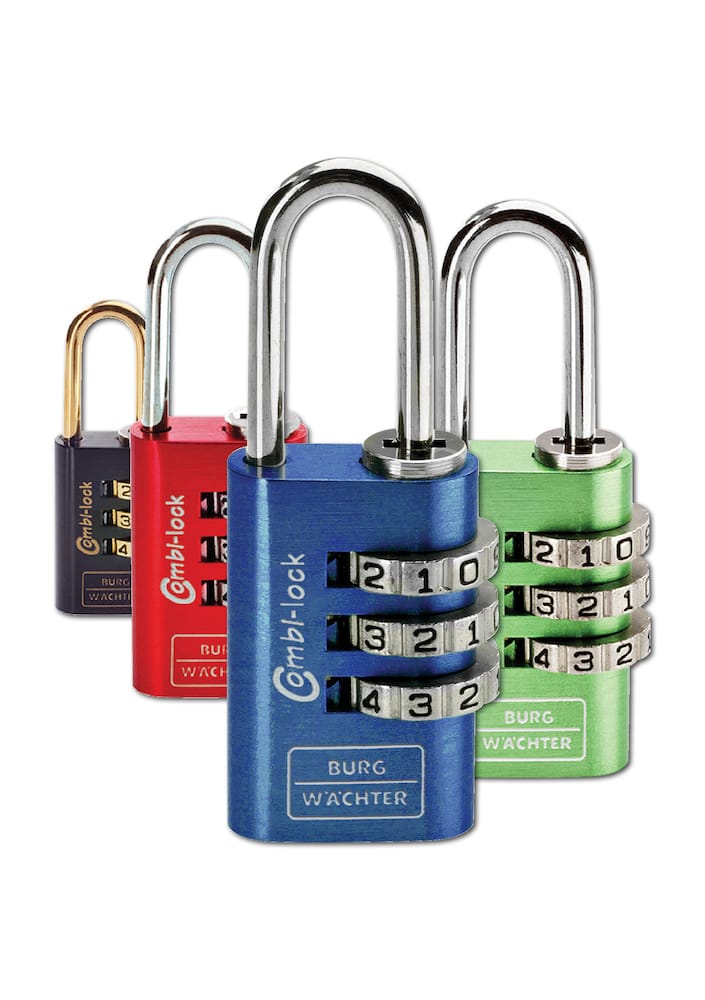 BURG-WÄCHTER Zahlen-Vorhangschloss Combi Lock Fun 88, 3-stelliger Zahlencode, Aluminium