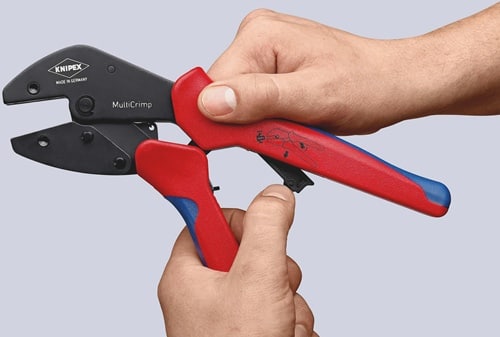 KNIPEX Crimpzange MultiCrimp® L.250mm 3 Wechseleinsätze KNIPEX