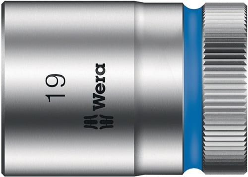 WERA Steckschlüsseleinsatz 8790 HMC Außen-6-kant SW19mm L.37mm 4-kt1/2Zoll CV verchr.