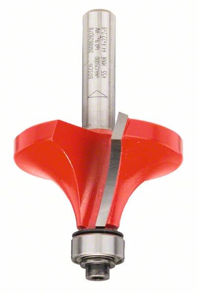 BOSCH Abrundfräser Expert for Wood, 8 mm, D 44,4 mm, R1 15,9 mm, L 22,2 mm, G 64 mm