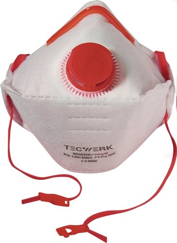 TECWERK Atemschutzmaske Shark FFP3/V NR D m.Ausatemventil,faltbar TECWERK