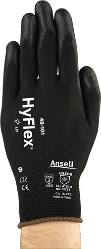 ANSELL Handschuhe HyFlex® 48-101 Gr.7 schwarz EN 388 PSA II Nyl.m.PU ANSELL