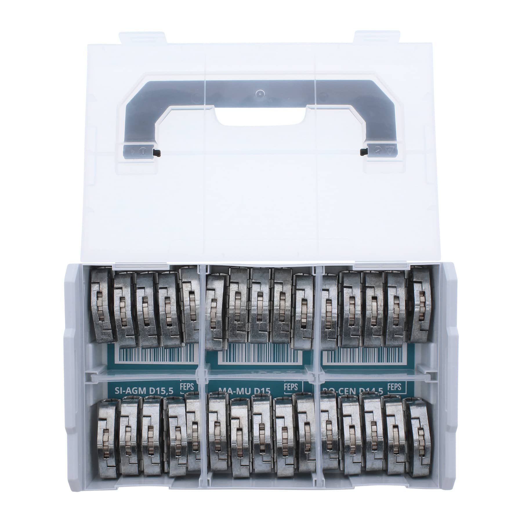 FEPS Gear Sortimentbox FE-BOX001 30 tlg. SI-FAV, WI-AUT, RO-NT, SI-AGM, MA-MU, RO-CEN jeweils 5 Stück
