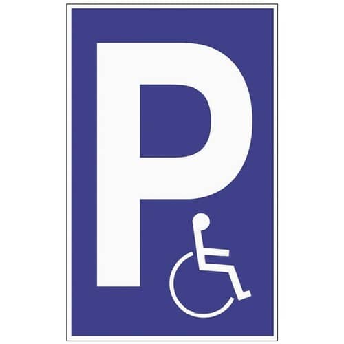 Parkplatzbeschilderung Parken f.Behinderte L250xB400mm Ku.blau/weiß