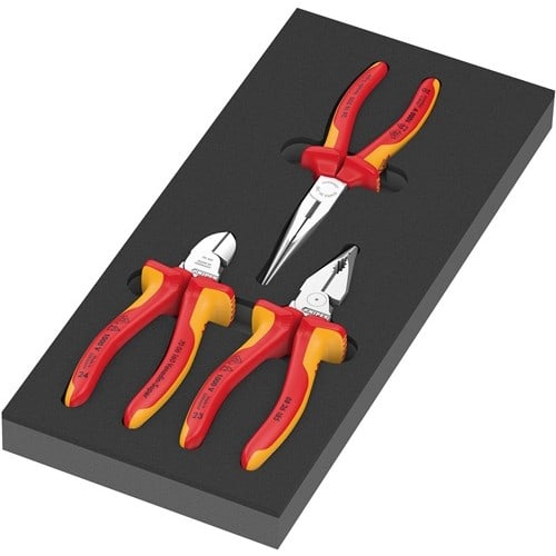 WERA Schaumstoffeinlage 9784 3-teilig KNIPEX Zangen Set VDE 1 WERA