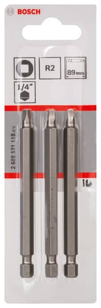 BOSCH Schrauberbit Extra-Hart R2, 89 mm, 3er-Pack