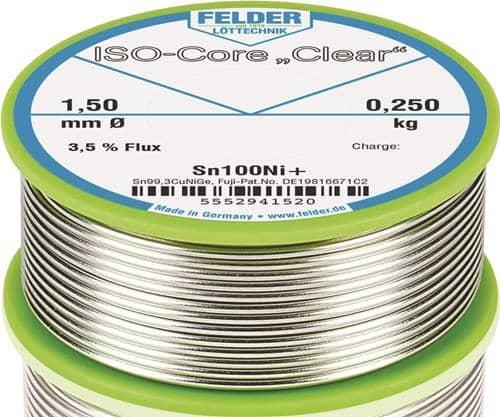 FELDER Lötdraht ISO-Core® Clear 1,5mm 250g Sn100Ni+ FELDER