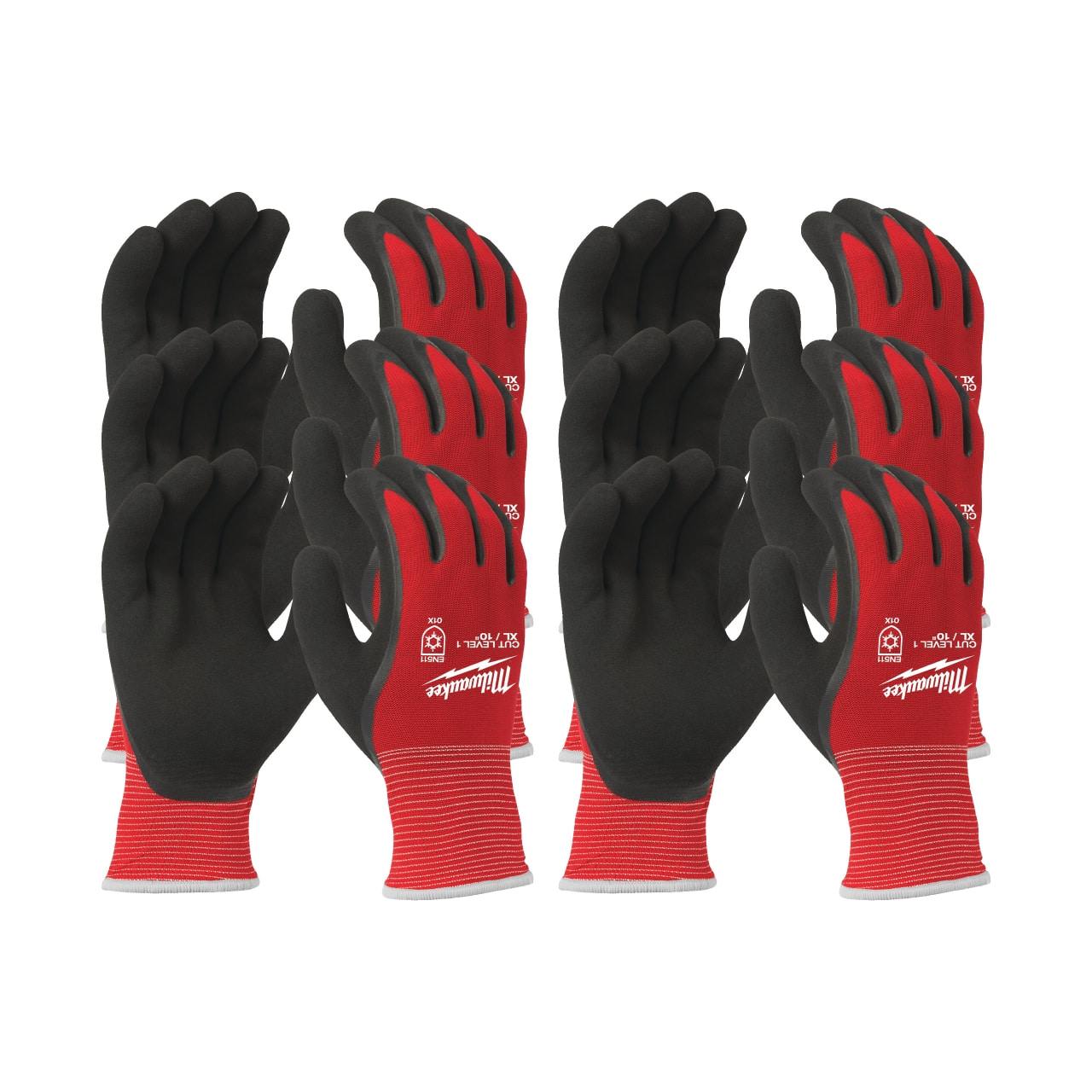 MILWAUKEE Größe 10 (XL) 12er Pack Kälte-Schnittschutzhandschuhe Klasse 1/A