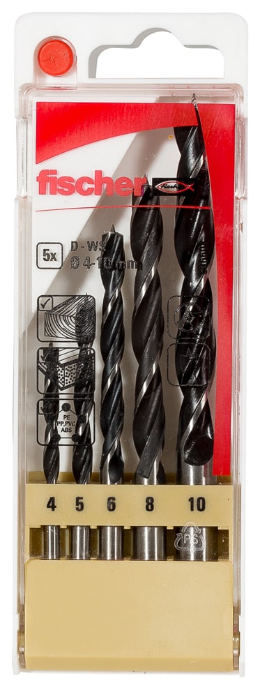 FISCHER Holzbohrer D-WS Set 4-10mm (5)