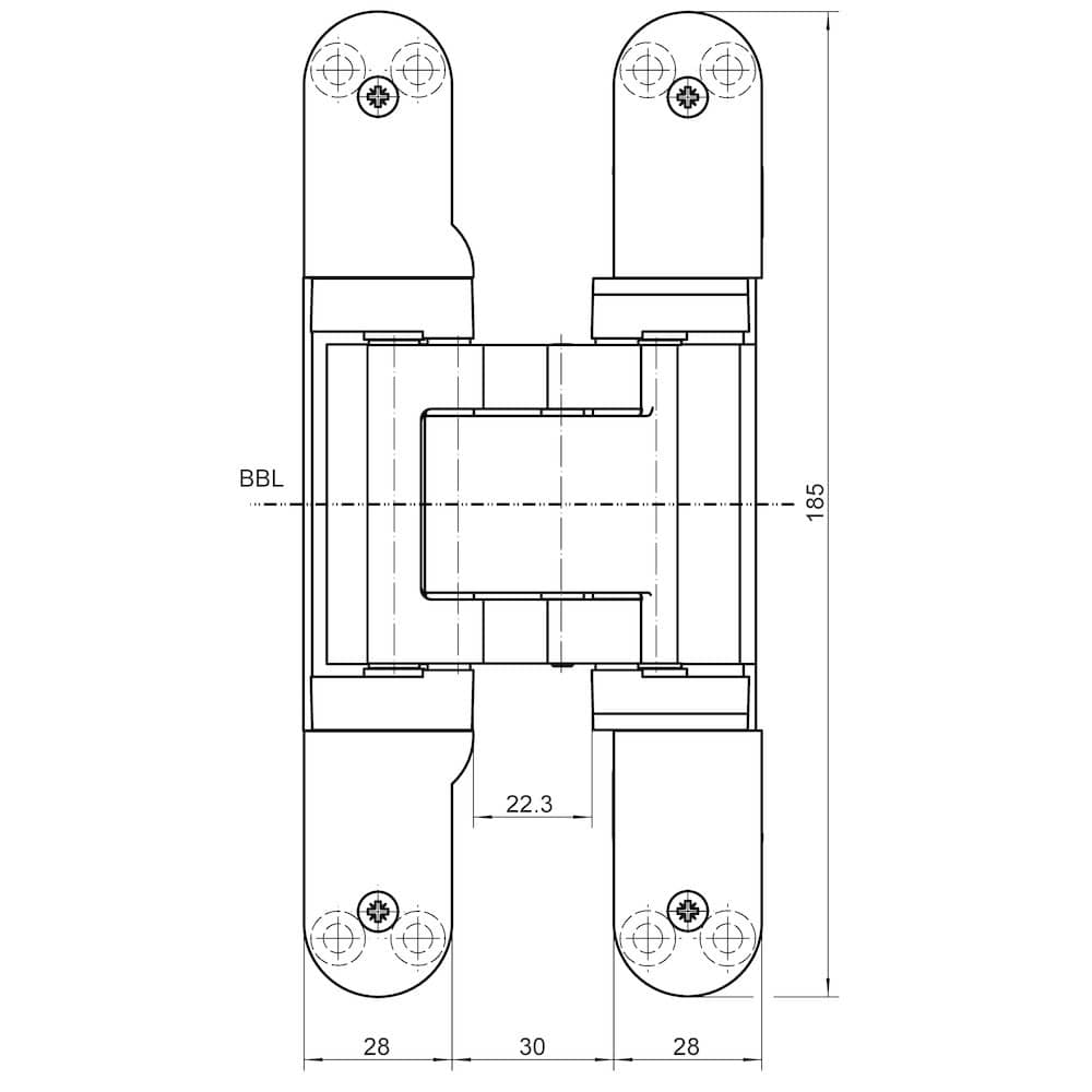 SIMONSWERK Verdecktliegendes Türband TECTUS® TE 541 3D FVZ FR, naturfarbig