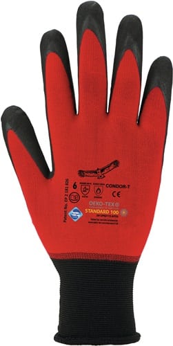 ASATEX Handschuhe Condor Gr.10 rot/schwarz 98% PA/2%EL EN 388,EN 407 PSA II ASATEX