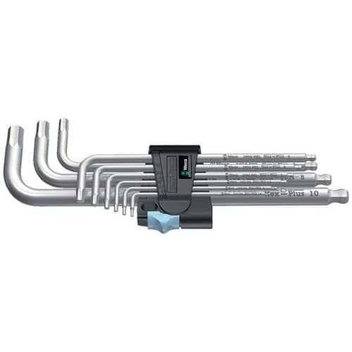 WERA Winkelschraubendrehersatz 3950 PKL/9 9-tlg.Ku.-Halter SW 1,5-10mm lang VA WERA