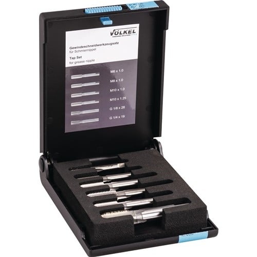 VÖLKEL Gewindeschneidzeugsatz M6-M10/G1/4-G1/8 Zoll HSS-G 6-tlg.VÖLKEL