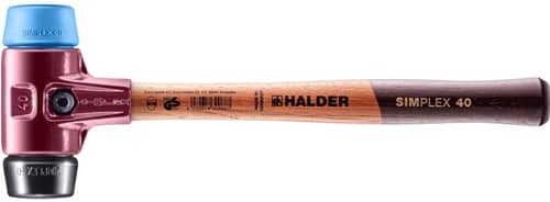 HALDER Schonhammer SIMPLEX L.330mm Kopf-D.40mm weich/mittelh.HO TPE-soft blau/Gu.schw.