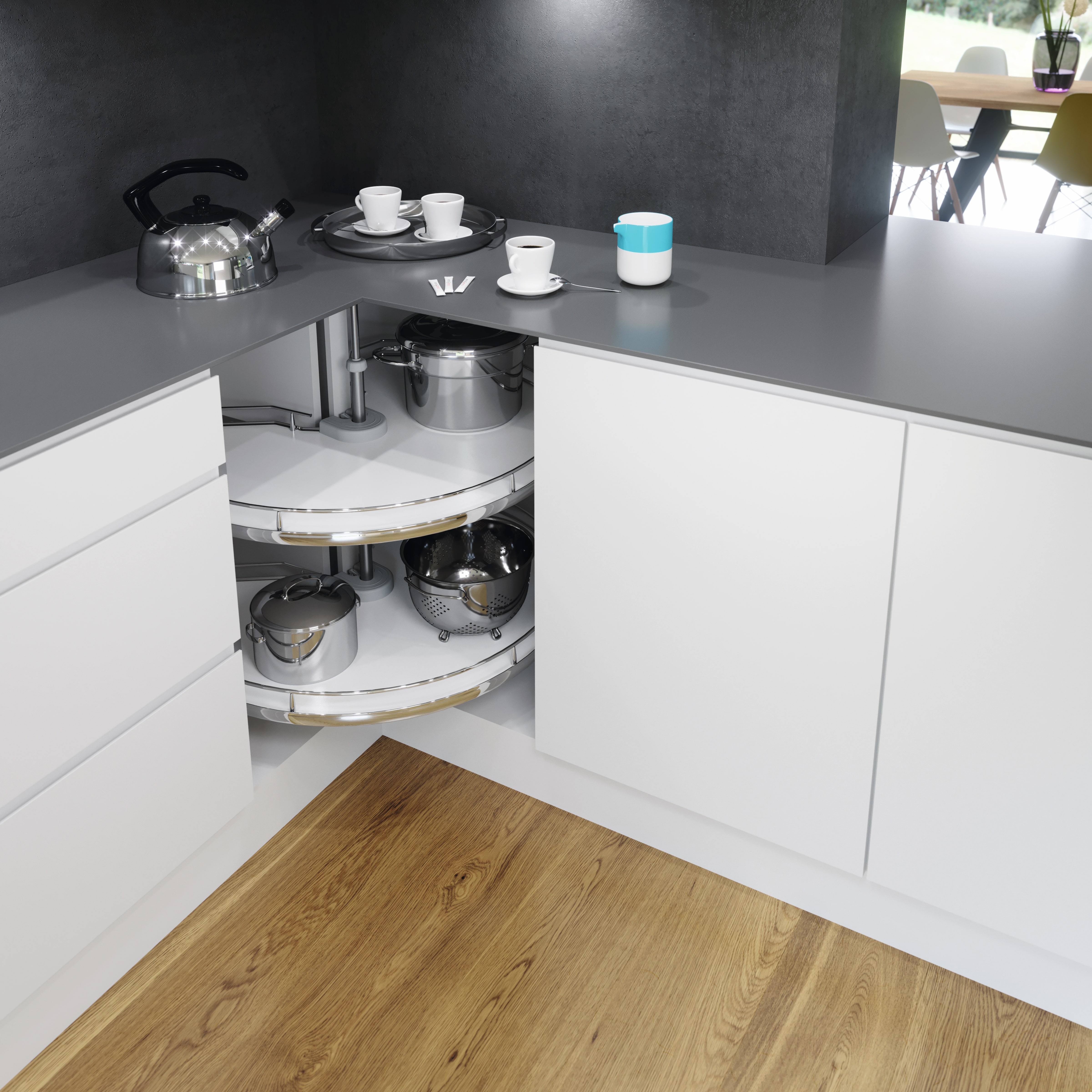 Drehbeschlag COR-Spin 4 Beschlag-Set, 900x900er, D429, silber Vauth Sagel