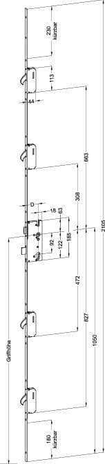 WINKHAUS Mehrfachverriegelung STV FG1660 M4, 8/92, umstellbare Falle, Stahl