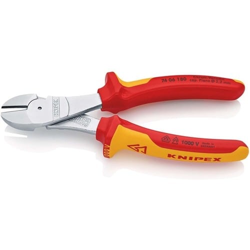 KNIPEX Kraftseitenschneider L.180mm VDE Form 0 Mehrkomp.-Hüllen KNIPEX
