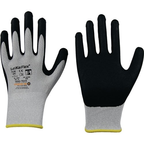 LEIPOLD Handschuhe LeikaFlex® Touch 1464 Gr.7 grau/schwarz EN 388 PSA II 12