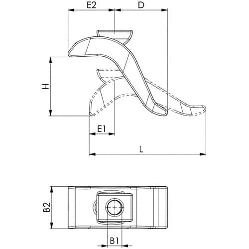 AMF Spannpratze Nr.6321 Gr.21 f.T-Nut 20+22mm Spann-H.0-85mm AMF