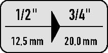 STAHLWILLE Vergrößerungsstück 514 Antr.1/2 Zoll Abtrieb 3/4 Zoll L.44mm STAHLWILLE