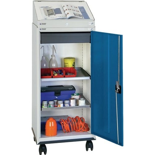 STUMPF Werkzeugschrankset m.Pultaufsatz H1310xB500xT500mm lichtgrau/blau STUMPF