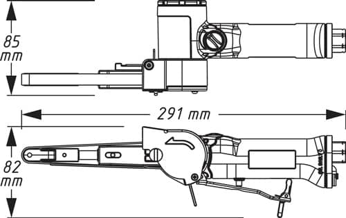 HAZET Druckluftbandschleifer 9033N-4 10x330mm 19000min-¹ 94l/min HAZET