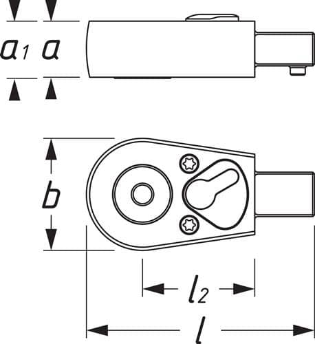 Einsteckumschaltknarre 6408 9x12mm 1/4 " Spezialstahl HAZET