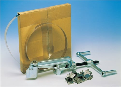 WERTH Umreifungsset f.Edelstahlband Band-L.30m Band-B.16mm im Spenderkarton