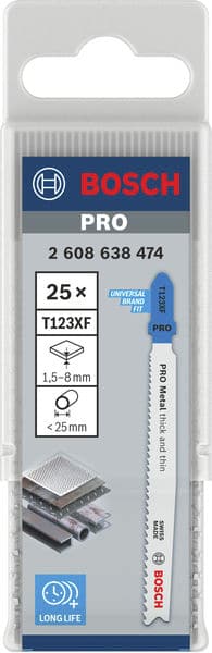 BOSCH Stichsägeblatt T 123 XF Progressor for Metal, 25er-Pack