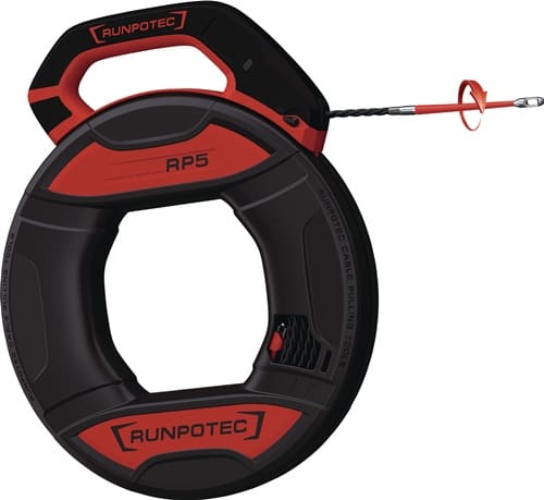 RUNPOTEC Kabeleinziehgerät RP5 Band-L.30m Biege-R.15mm Kabel-D.5,5mm RUNPOTEC