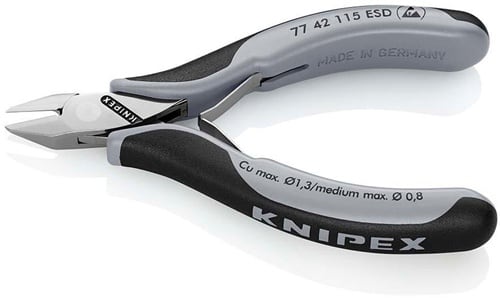 KNIPEX Elektronikseitenschneider L.115mm Form 4 Facette nein spiegelpol.KNIPEX