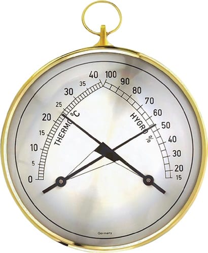 TFA Thermo-Hygrometer Messber.0 b.40GradC/Luft 15-99% T.35mm Messingring TFA