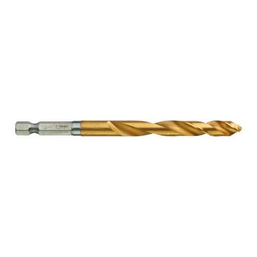 MILWAUKEE 8,0 x 111 mm SHOCKWAVE Metallbohrer HSS-G RED HEX Titan 1/4" 5er Pack