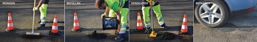 AMPERE Kaltasphalt TRAFFIC ext.ASPHALT® 25kg schwarz Eimer AMPERE