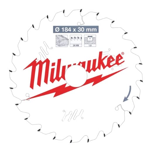 MILWAUKEE 184/30 mm Z24 Wechselzahn Kreissägeblatt Holz für Handkreissägen