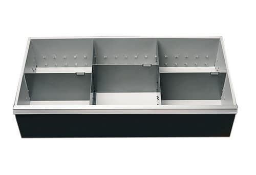 BEDRUNKA+HIRTH Unterteilungsmaterial Front-H.200mm 2 Längs-/3 Querteiler f.Schrank-B.980mm