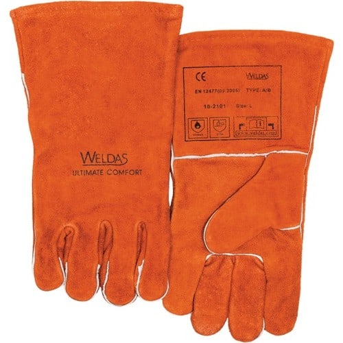 WELDAS Schweißerhandschuhe Gr.XL (9,5) rot Rindspaltleder EN 388,EN 12477 WELDAS