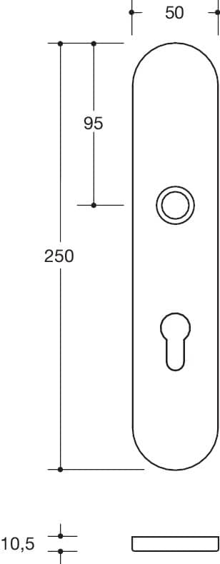 HEWI Langschild 235.21XAHLN, Edelstahl, 235.21XAHLN